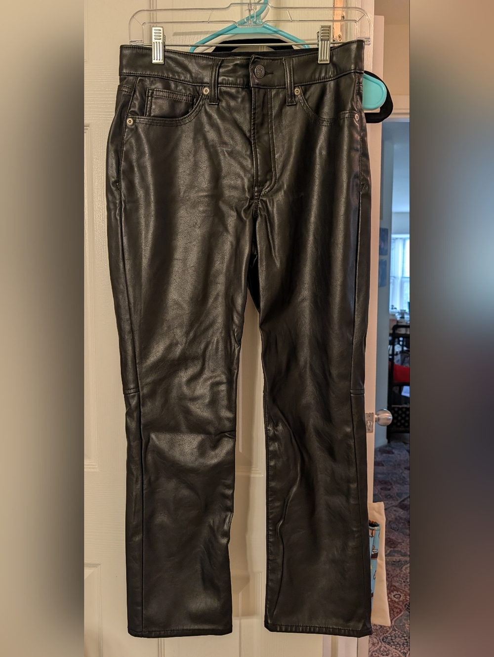 GAP Black Vintage Slim High Rise Faux Leather Pants
